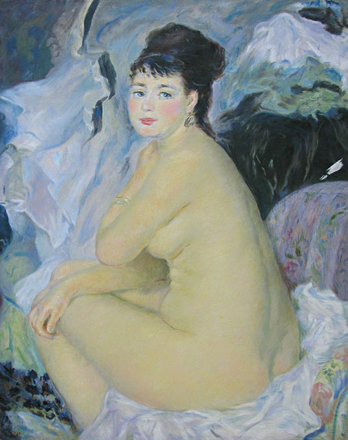 Renoir, Pierre-Auguste (1841-1919) "The sitting nude woman" The copy, Sergei Chaplygin