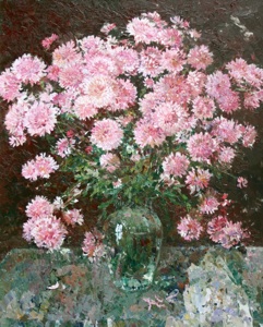 Pink chrysanthemums