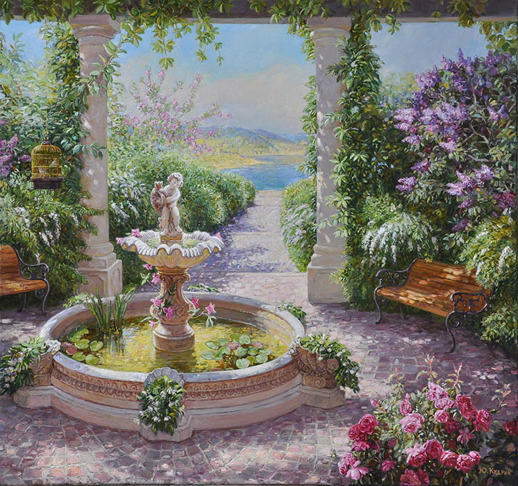 Landscape with the fountain, Yuri Kudrin