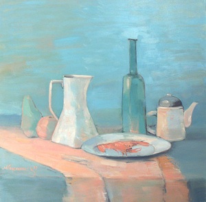 Still-life with the green bottle