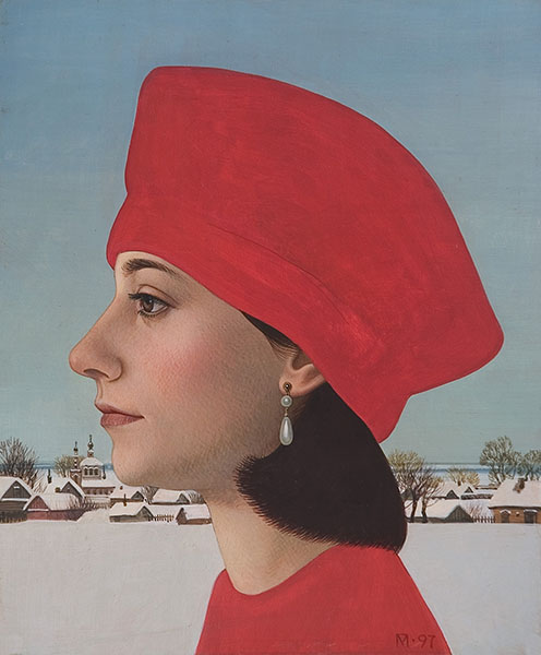 Irina. Portrait in the red beret, Michail Poletayev