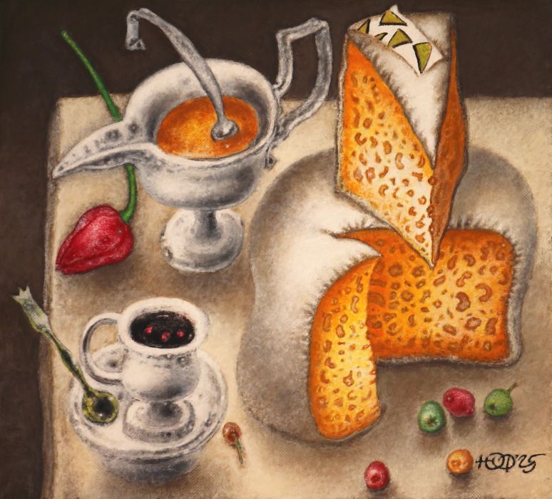 Cheese and red tulip, Julia Fedorova