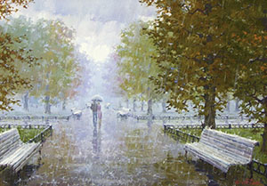 Rain in park