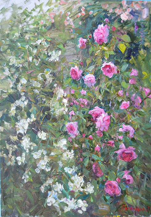 Jasmine and roses, Elena Salnikova