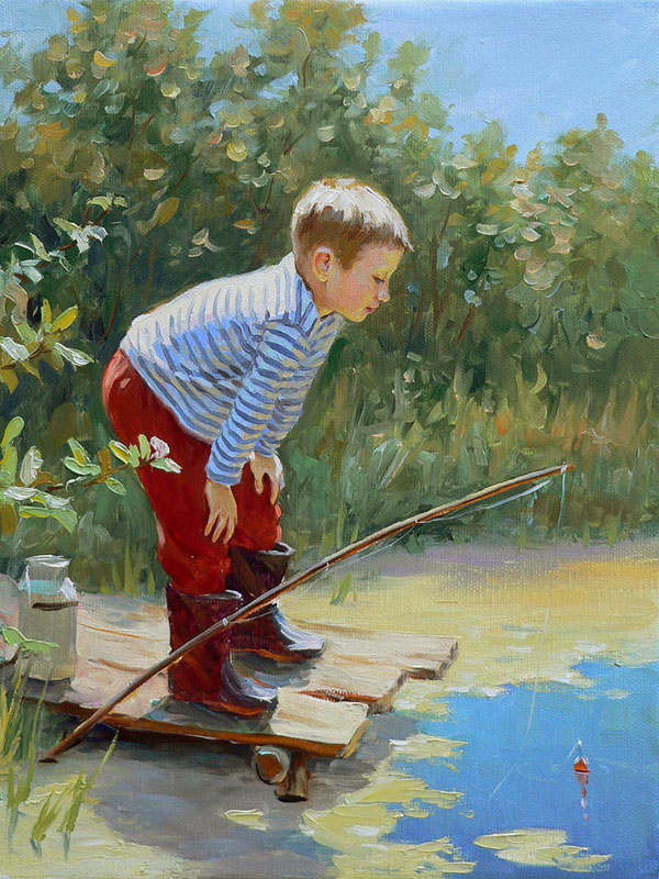The young fisher, Andrei Markin
