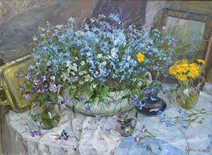 Still life with forget-me-nots