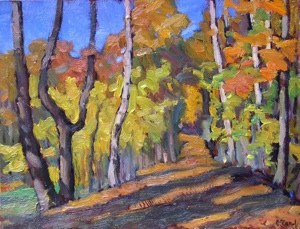Lane in autumn wood
