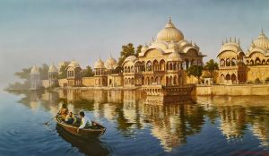 Храм Кришны на озере Кусум