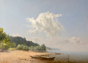 At the riverbank of the Volga, in August