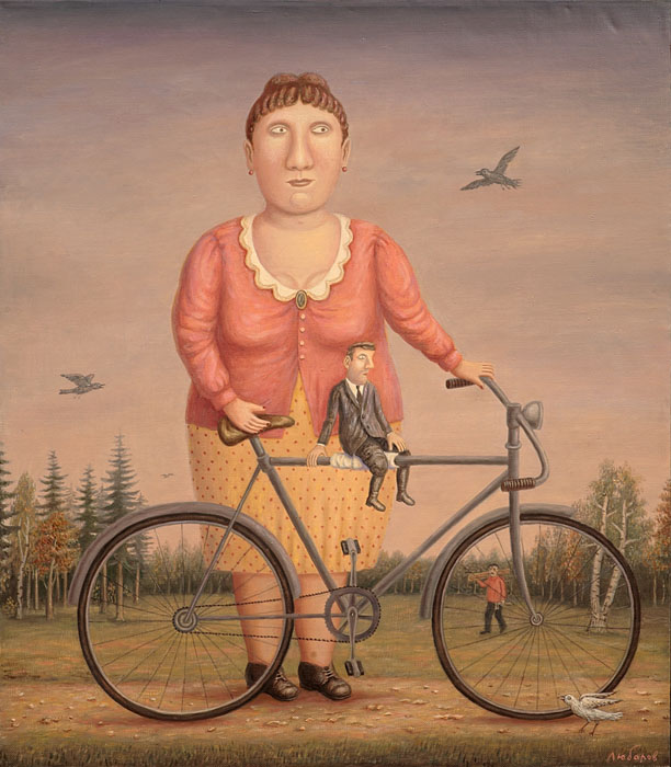 The girl with the bicycle and the man, Vladimir Lubarov