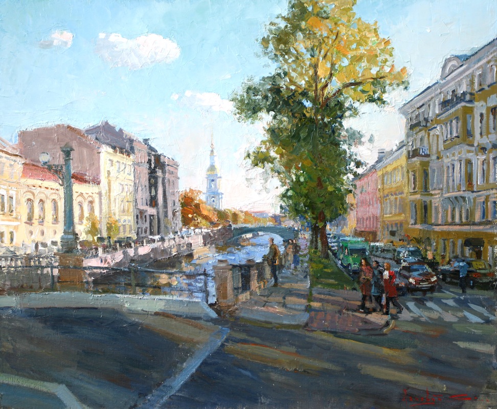 Kryukov Canal embankment. St. Petersburg, Sergei Lyakhovitch- painting, St. Petersburg, the historic buildings, the quay
