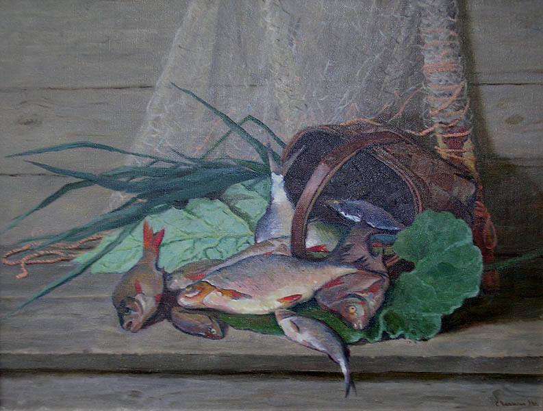 Still life with fish, Sergei Chaplygin
