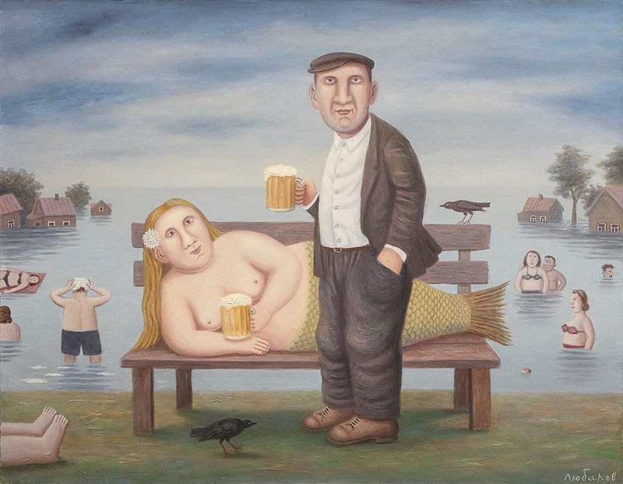 Lyosha treats the mermaid with beer, Vladimir Lubarov