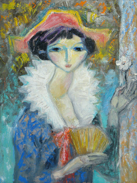 Дама с веером и цветком, Александр Сапожников