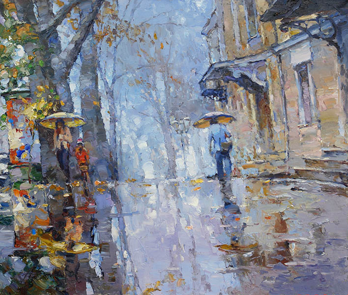 Autumn rain on the boulevards, Alexi Zaitsev