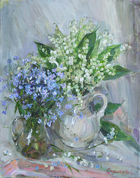 Lilies of the valley and forget-me-nots, Elena Salnikova