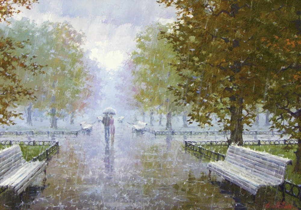 Rain in park, Dmitry Levin