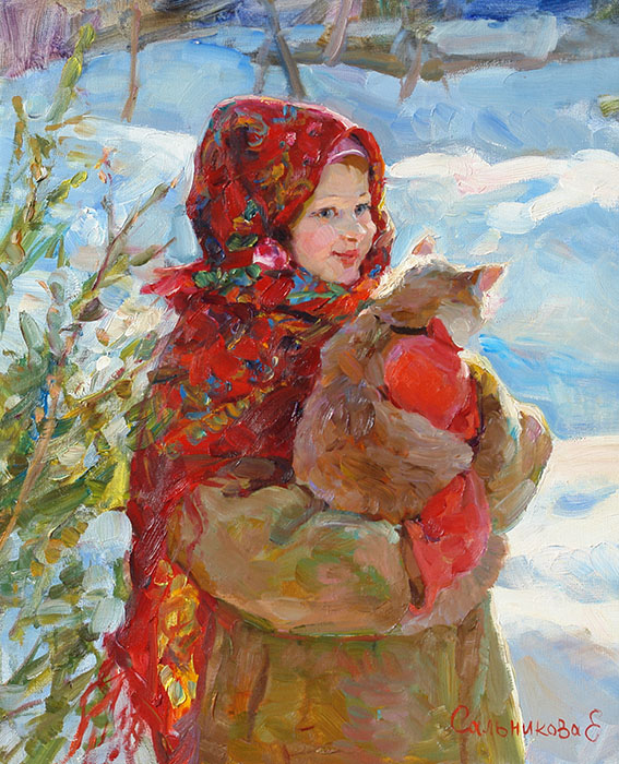 On a winter walk, Elena Salnikova