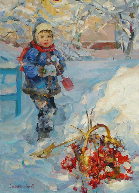 Snowy winter, Elena Salnikova