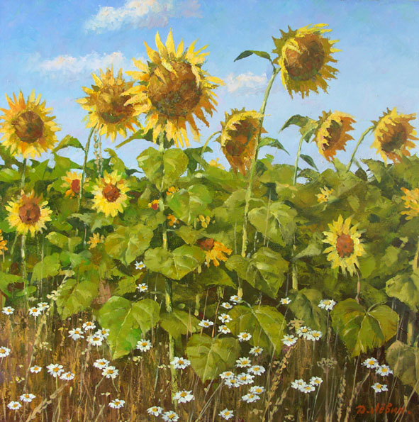 Sunflowers. The gold of summer, Dmitry Levin