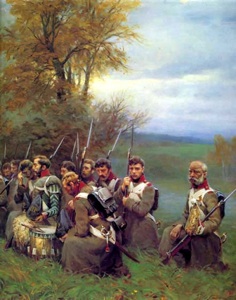 A service before the battle. Detail