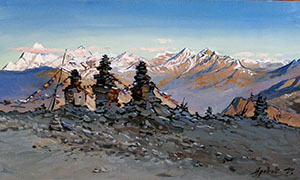 Stupas at the Temple of 108 Springs (Nepal Series)