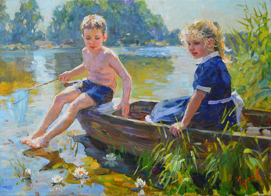 Summer on the river, Vladimir Gusev