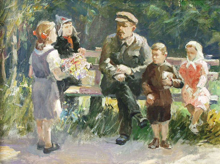 Lenin with children. The sketch, Vasili Kurakin