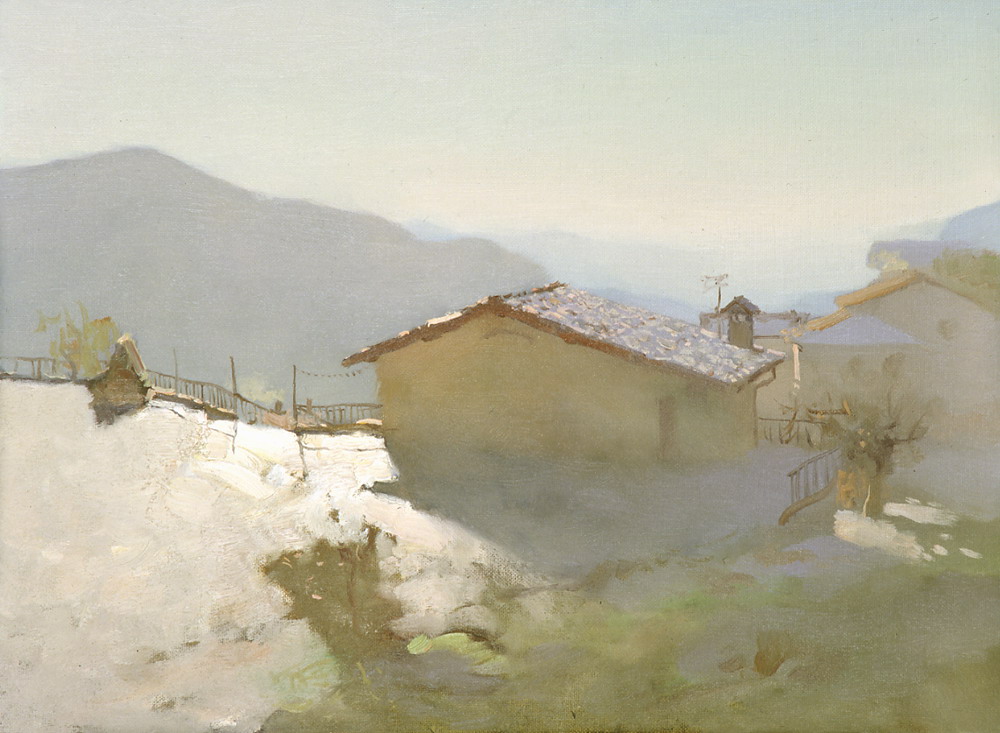 The Alpes, Bato Dugarzhapov- beautiful alpine landscape, the best impressionist painting