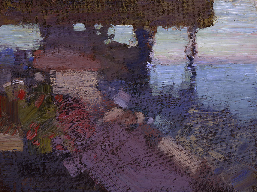 Вечерний этюд, Бато Дугаржапов- импрессионистический набросок морского пейзажа, живопись