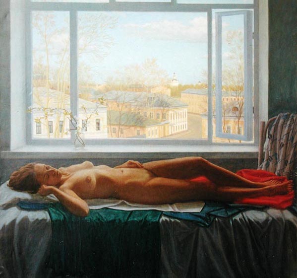 Обнаженная на фоне окна, Евгений Сенин- 1989