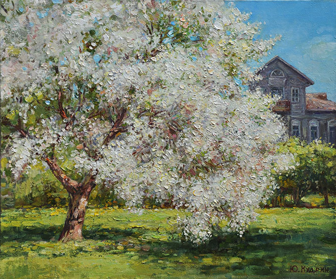 Apple tree blossoms, Yuri Kudrin