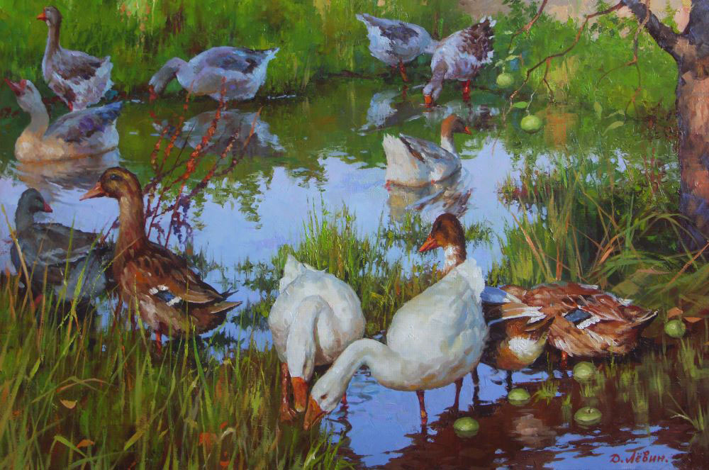 On the bird pond, Dmitry Levin