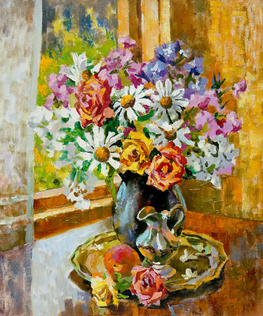 Flowers at the window, Valeri Izumrudov
