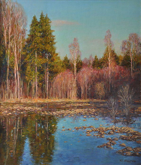 April water in the forest, Yuri Kudrin