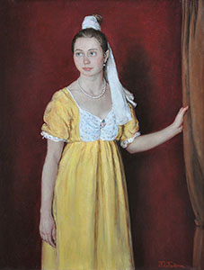 Девушка в желтом сарафане