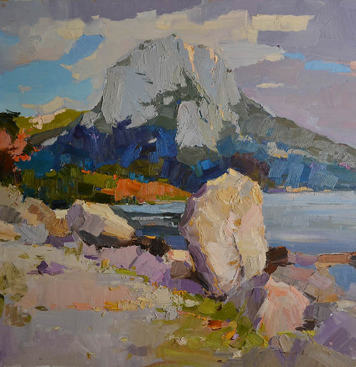 Stones, Alexander Shandor- seascape painting in the impressionism style