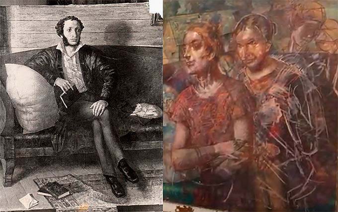 Считавшийся утраченным портрет Пушкина работы Петрова-Водкина обнаружили под другой его картиной