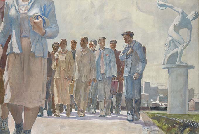 The canvas "Heroes of the First Five-Year Plan" by Alexander Deineka sold at Macdougall's for 2.2 million pounds