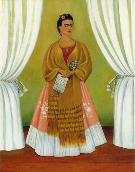 Self-portrait dedicated to Leon Trotsky, 1937, Kahlo Frida, National Museum 'Women in Art', Washington paintings to artist of ArtRussia