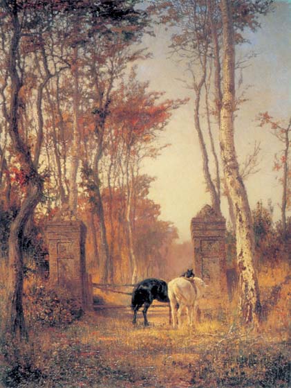 In the Park. The Village of Veules in Normandy, 1874, Polenov Vasily, The Russian Museum, St.Petersburg paintings to artist of ArtRussia