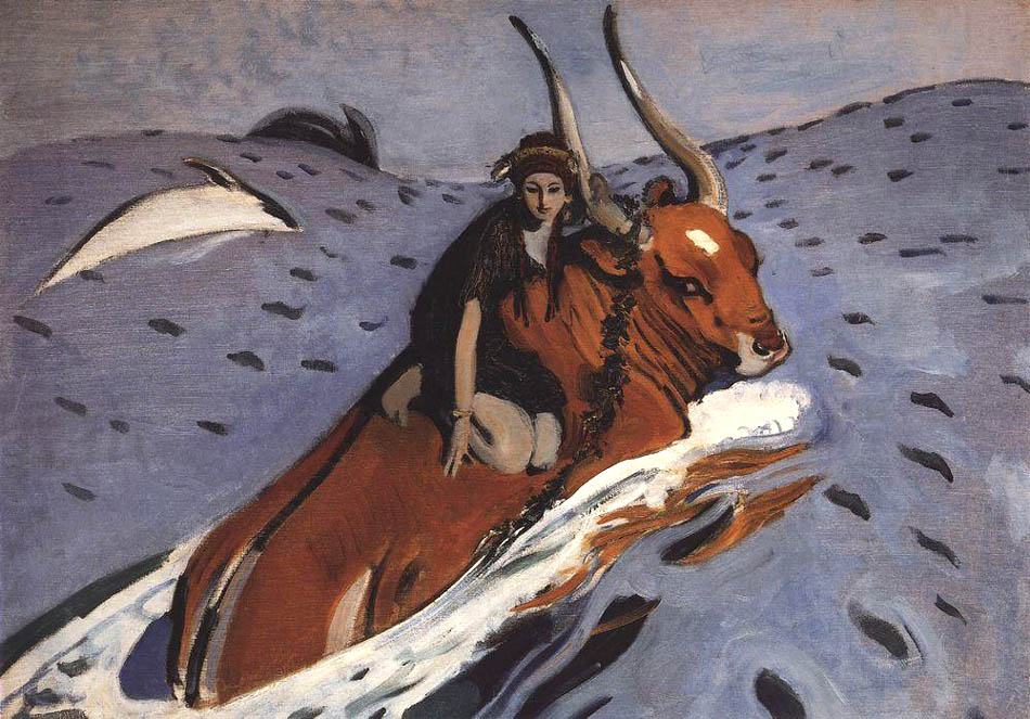 The Rape of Europa, 1910, Serov Valentin, The Russian Museum, St. Petersburg paintings to artist of ArtRussia