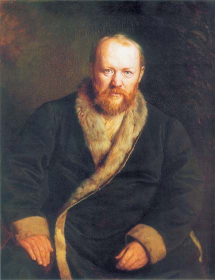 Portrait of writer Alexander Nikolaevich Ostrovskiy, 1871, Perov Vasily, The Tretyakov Gallery, Moscow paintings to artist of ArtRussia