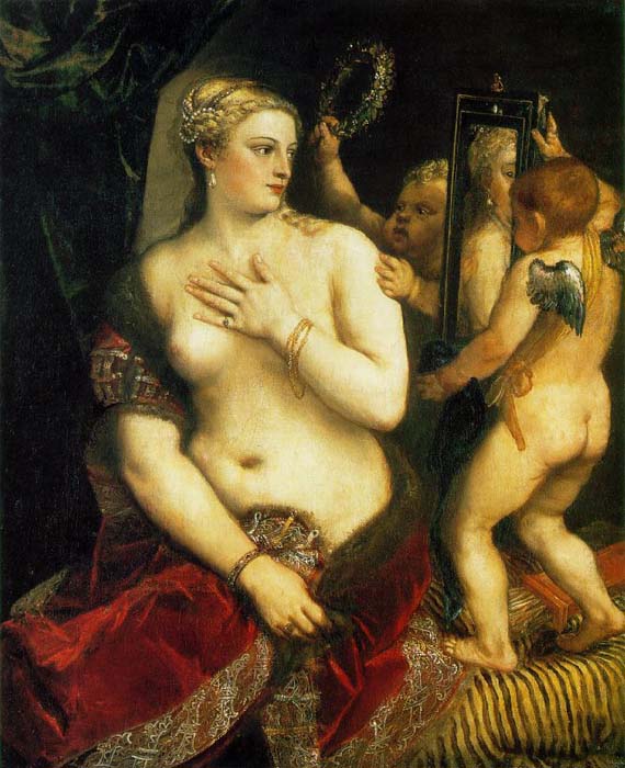 Venus with a Mirror, 1555, Tiziano Vecellio, National Gallery of Art, Washington paintings to artist of ArtRussia