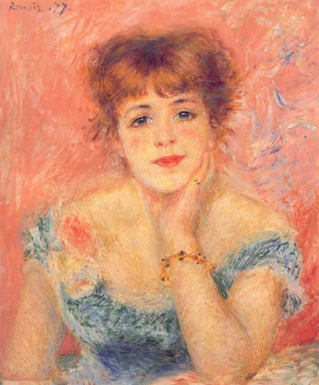 Portrait of the Actress Jeanne Samary, 1877, Renoir Pierre-Auguste, Pushkin Museum, Moscow paintings to artist of ArtRussia