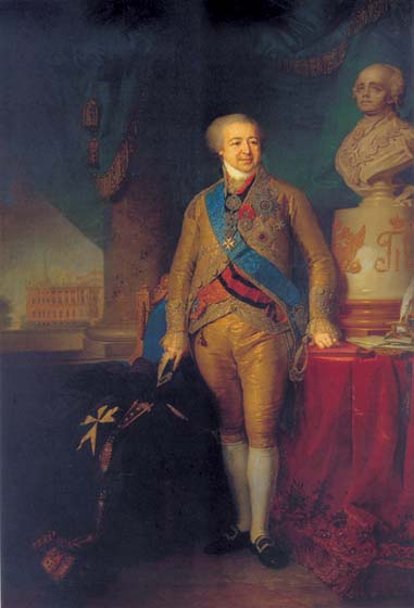 Portrait of A.B.Kurakin, 1802, Borovikovsky Vladimir, The Tretyakov Gallery, Moscow paintings to artist of ArtRussia