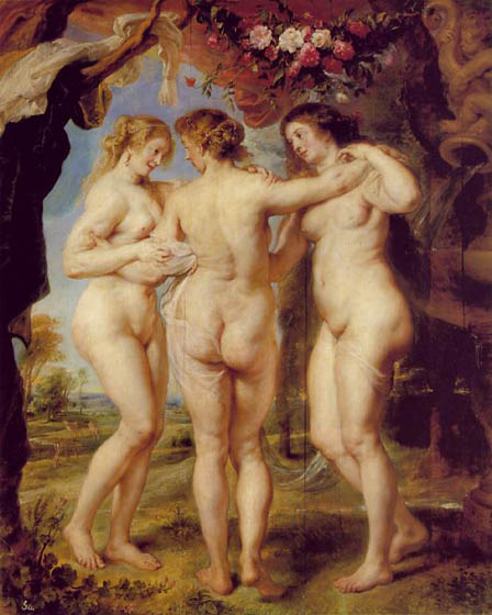 Three Graces, 1639, Rubens Peter Paul, Prado Museum, Madrid paintings to artist of ArtRussia