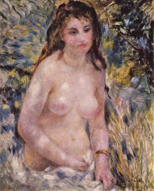 Nude in sunlight, 1876, Renoir Pierre-Auguste, Museum d'Orsay, Paris paintings to artist of ArtRussia