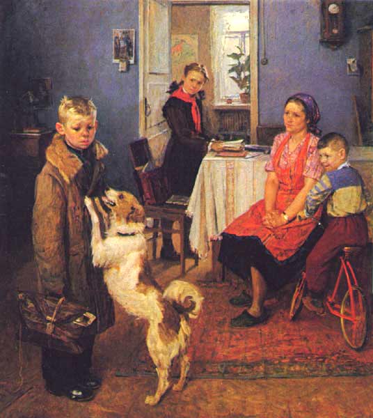 Again deuce, 1952, Reshetnikov Fyodor, The Tretyakov Gallery, Moscow paintings to artist of ArtRussia