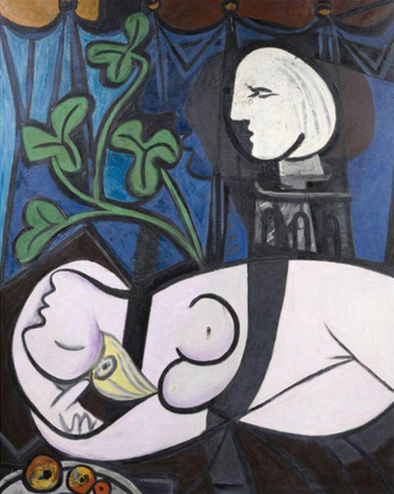 Обнаженная, зеленые листья и бюст, 1932, Пикассо Пабло, Частная коллекция картины художника ArtRussia